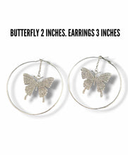Load image into Gallery viewer, "Shimmer Wings" Butterfly Necklace and Earring Jewelry Set