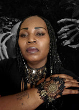 Load image into Gallery viewer, Dark Web Choker and Mitten Set