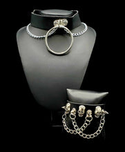 Load image into Gallery viewer, "Chained Up" Black Leather Jewelry Set