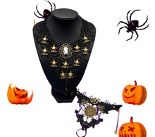 Load image into Gallery viewer, Dark Web Choker and Mitten Set