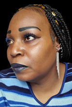 Load image into Gallery viewer, "Shiny Moon Fall" Earrings with Rhinestones-Customizable Dangling Strands-4 inches Long - Perfect for Casual or Formal Occasions - Costume Jewelry & Accessories