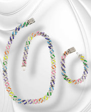 Load image into Gallery viewer, "Intense" Necklace and Bracelet Multi color Stainless Steel Jewelry set