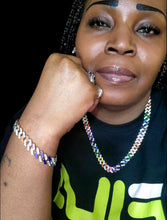 Load image into Gallery viewer, "Intense" Necklace and Bracelet Multi color Stainless Steel Jewelry set