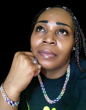 Load image into Gallery viewer, "Intense" Necklace and Bracelet Multi color Stainless Steel Jewelry set