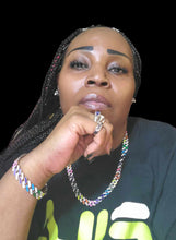 Load image into Gallery viewer, "Intense" Necklace and Bracelet Multi color Stainless Steel Jewelry set