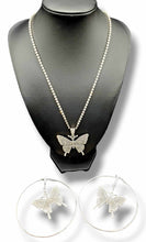 Load image into Gallery viewer, "Butterfly Kisses" Necklace and Earrings Jewelry Set