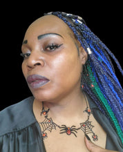 Load image into Gallery viewer, "Black Widow" Necklace and Earring Black Jewelry set