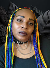 Load image into Gallery viewer, "Whip It" Black Leather Necklace and Bracelet Jewelry Set