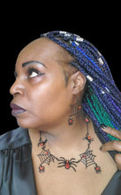 Load image into Gallery viewer, "Black Widow" Necklace and Earring Black Jewelry set