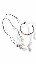 Load image into Gallery viewer, "Tribal Quest" Black Leather Necklace and Bracelet Jewelry Set