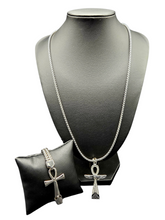 Load image into Gallery viewer, "Eternal Wings" Necklace and Bracelet Jewelry Set (Choose black or silver)