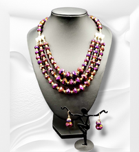 Load image into Gallery viewer, "Purple Radiance" Necklace and Earrings Set