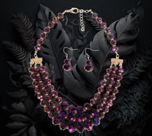Load image into Gallery viewer, "Purple Radiance" Necklace and Earrings Set