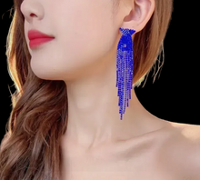 Load image into Gallery viewer, Royal Blue Waterfall Earrings