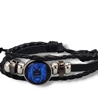 Load image into Gallery viewer, Cycle of the Stars Black Men's/Unisex Bracelet (Choose from 12 zodiac signs)