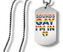 Load image into Gallery viewer, "Count Me In" LGBTQ+ Rainbow Pride Stainless Steel Multi color Necklace