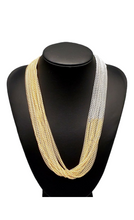Load image into Gallery viewer, Metallic Merger Two Tone Necklace and Earrings