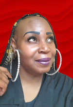 Load image into Gallery viewer, Blinged Out Deluxe Hoop Earrings (assorted colors to choose from)