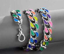 Load image into Gallery viewer, "Vivid Link" Necklace (Two sizes to choose from) Stainless Steel Multi color Necklace