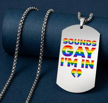 Load image into Gallery viewer, "Count Me In" LGBTQ+ Rainbow Pride Stainless Steel Multi color Necklace