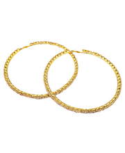 Load image into Gallery viewer, Blinged Out Deluxe Hoop Earrings (assorted colors to choose from)