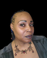 Load image into Gallery viewer, "Black Widow" Necklace and Earring Black Jewelry set
