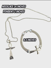 Load image into Gallery viewer, "Eternal Wings" Necklace and Bracelet Jewelry Set (Choose black or silver)