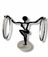 Load image into Gallery viewer, "Midnight Sparkle" Hoop Earrings