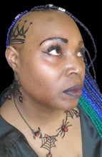 Load image into Gallery viewer, "Black Widow" Necklace and Earring Black Jewelry set