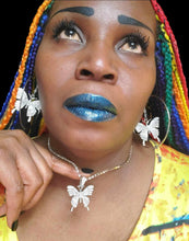 Load image into Gallery viewer, "Shimmer Wings" Butterfly Necklace and Earring Jewelry Set
