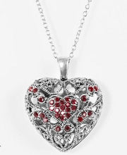 Load image into Gallery viewer, Heartless Heiress Red Heart Necklace and Earrings