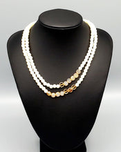Load image into Gallery viewer, Poshly Petite Gold and Pearl Necklace and Earrings
