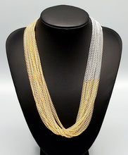 Load image into Gallery viewer, Metallic Merger Two Tone Necklace and Earrings