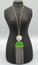 Load image into Gallery viewer, Color Me Neon Yellow/Green Necklace and Earrings