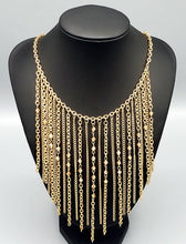 Load image into Gallery viewer, First Class Fringe Gold Necklace and Earrings
