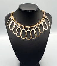 Load image into Gallery viewer, Double OVAL-time Gold Necklace and Earrings