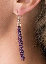 Load image into Gallery viewer, Colorful Calamity Purple and Silver Necklace and Earrings