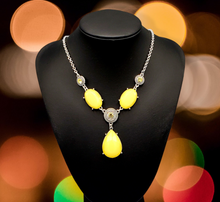 Load image into Gallery viewer, Heirloom Hideaway Yellow Necklace and Earrings