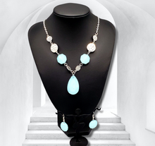 Load image into Gallery viewer, DEW What You Wanna DEW Light Blue Necklace and Earrings