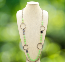 Load image into Gallery viewer, Sea Glass Wanderer Green Necklace and Earrings