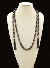 Load image into Gallery viewer, SCARFed for Attention Black (Gunmetal) Necklace and Earrings