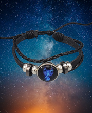 Load image into Gallery viewer, Cycle of the Stars Black Men's/Unisex Bracelet (Choose from 12 zodiac signs)