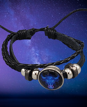 Load image into Gallery viewer, Cycle of the Stars Black Men's/Unisex Bracelet (Choose from 12 zodiac signs)