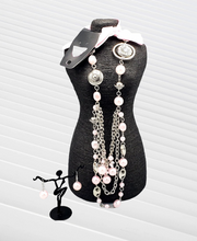 Load image into Gallery viewer, All The Trimmings Light Pink Necklace and Earrings