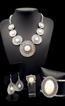 Load image into Gallery viewer, Tiger Trap White Cracklestone and Silver Custom Set