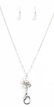Load image into Gallery viewer, "Uniquely Uptown" White Lanyard and Earrings