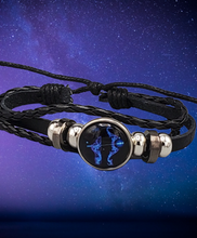 Load image into Gallery viewer, Cycle of the Stars Black Men's/Unisex Bracelet (Choose from 12 zodiac signs)