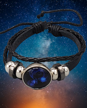 Load image into Gallery viewer, Cycle of the Stars Black Men's/Unisex Bracelet (Choose from 12 zodiac signs)