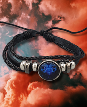 Load image into Gallery viewer, Cycle of the Stars Black Men's/Unisex Bracelet (Choose from 12 zodiac signs)