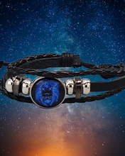 Load image into Gallery viewer, Cycle of the Stars Black Men's/Unisex Bracelet (Choose from 12 zodiac signs)